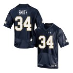 Notre Dame Fighting Irish Men's Jahmir Smith #34 Navy Under Armour Authentic Stitched College NCAA Football Jersey QOF6899TR
